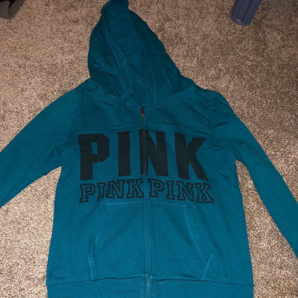 Pink zip up sweater